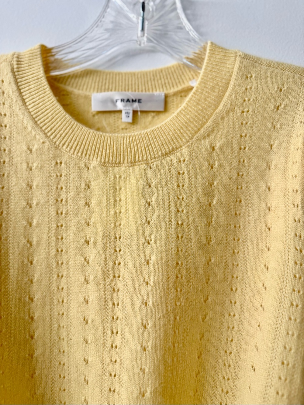 Frame Denim Soft Yellow Knit Sweater100% Silk - Picture 4 of 11
